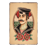 En gros vintage métal rétro étain signes pour salon de coiffure décoration coupe de cheveux mélangé de nombreux modèles