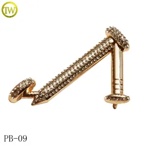 Zinc alloy waist gold buckle hardware fashion style metal men pin belt buckle belt accessory with diamond