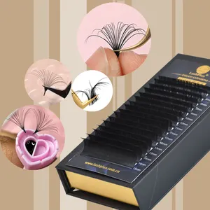 Lashplus C D Curl Russian Volume Eyelash Extension PBT Fiber Eyelash Extension Suppliers Korea Best Selling 0.05 B Black Natural