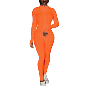 Tuta a collo alto aderente in maglia a coste personalizzata OEM da <span class=keywords><strong>donna</strong></span> a <span class=keywords><strong>manica</strong></span> <span class=keywords><strong>lunga</strong></span> a <span class=keywords><strong>manica</strong></span> <span class=keywords><strong>lunga</strong></span> per il commercio all'ingrosso - Product Image 3