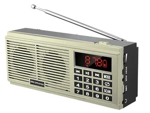 Super Bass Stereo tragbares AM/FM Radio L-518 mit TF USB AUX LED-Display 2*1200 mAh wiederaufladbare Batterie