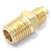 Filetage évasé SAE 7/16 "-20 UNF à 1/4" NPT Tube d'ajustement mâle O.D 1/4 "laiton hexagonal SAE 45 degrés connecteurs de raccord de tuyau 1000PSI