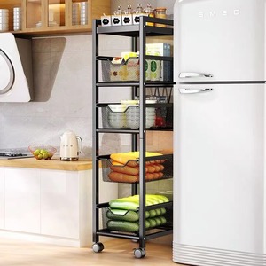 OEM personalizado 3 niveles 5 capas portátil comida fruta vegetal especias almacenamiento Rolling utilidad carros estante con ruedas deslizables cajones - Product Image 3