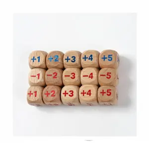定制标志骰子木制数字益智玩具故事骰子木制计数器骰子
