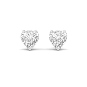 Élégantes boucles d'oreilles solitaires en diamant CVD de laboratoire taille cœur 0,44 ct, éclat majestueux, plaqué or 10 carats, certifiées IGI, bijoux étincelants - Product Image 3