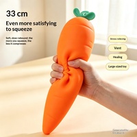 Jouet à presser en plastique en forme de grande carotte de 31 cm - Jouet réaliste anti-stress en forme de fruit pour la décompression