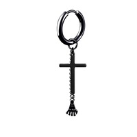 Boucles d'oreilles pendantes tendance en acier inoxydable avec motif croix hip-hop et main fantôme, bijoux d'oreille originaux pour hommes, femmes et étudiants