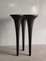 Table basse moderne en bois massif à trois cônes, design unique, table basse de salon