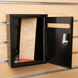 Boîte aux lettres murale extérieure en acier noir verrouillable, antivol, sécurisée, HU-BUY, installation facile, durable, étanche, pour la maison - Product Image 6