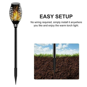 Torche solaire à <span class=keywords><strong>12</strong></span> LED IP65, lumière vacillante, étanche, 5m, décoration <span class=keywords><strong>de</strong></span> jardin, pelouse, <span class=keywords><strong>chemin</strong></span>, cour, patio, sol, 1 à <span class=keywords><strong>12</strong></span> pièces - Product Image 5