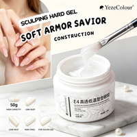 Gel de construction pour extension d'ongles auto-nivelant transparent haute capacité 50g pour salon de manucure et vente en gros