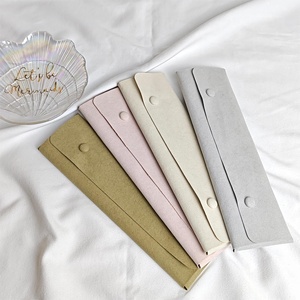 Étui à bijoux de luxe en microfibre de daim rose pour collier, emballage cadeau, étui pour pendentif et pochette pour pendentif de collier - Product Image 3