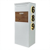 Boîte aux lettres solaire moderne en acier galvanisé avec numéros rétroéclairés