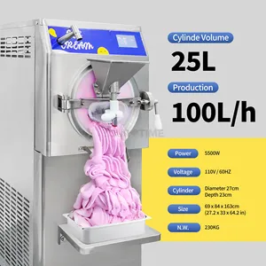 Yourtime Instelbare Snelheid 100l/H 5 Functie Commerciële Gelato Hard Serve Ijs Maken Machine Batch Vriezer Italiaanse Ijsmaker