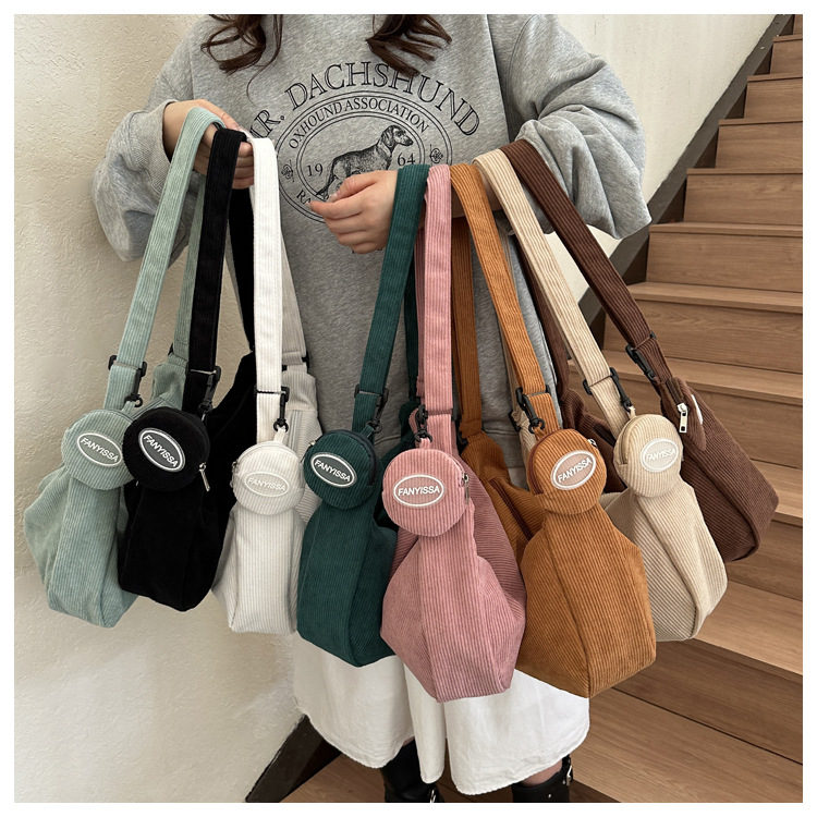 Shop Our Trendy New Dumpling Bag - Corduroy Retro Messenger
