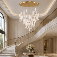 Lustre suspendu artistique en céramique personnalisé à LED, garantie 2 ans, protection oculaire, installation facile pour hall d'hôtel/villa haut de gamme