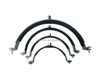 Collier de serrage industriel M8 réglable en acier galvanisé avec revêtement en caoutchouc pour tuyau de suspension fendu, pour support de conduit d'air