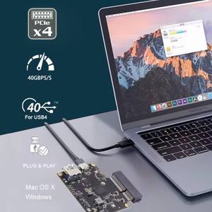Nueva Tarjeta Adaptadora Thunderbolt 4 a PCI-<span class=keywords><strong>E</strong></span> 4X, Base de Expansión para Tarjeta Gráfica Externa Thunderbolt, Adaptador USB4 Core, 40Gbps Tipo-C de Alta Velocidad - Product Image 1