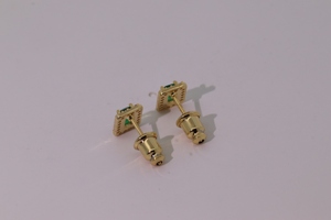 Tianyu Gems Trendy Fashionable Luxury <b>Stud</b> <b>Earrings</b> Brass Gold Plated Geometric Green <b>Emerald</b> Cut Zircon - Product Image 4