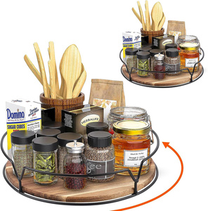 Nhà bếp tổ chức cuộc cách mạng <span class=keywords><strong>Susan</strong></span> lười biếng gỗ lười biếng <span class=keywords><strong>Susan</strong></span> gia vị hiển thị bàn xoay - Product Image 1