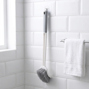 Cepillo de limpieza para inodoro de mango largo con cerdas suaves, cepillo de baño montado en la pared para limpiar sin dejar rincones muertos - Product Image 6