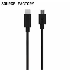 Factory Custom High Quality 2A 1M Schwarzes otg-Kabel zu Micro-U-Form USB-C 2.0-Kabel USB Typ C zu Micro-USB-Datenkabel