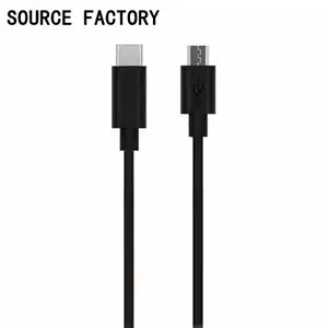 Fabriek Custom Hoge Kwaliteit 2a 1M Zwarte Otg Kabel Naar Micro U-Vorm Usb-C 2.0 Kabel Usb Type C Naar Micro Usb Datakabel