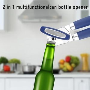 Ouvre-boîte manuel multifonctionnel avec aimant, lame tranchante, bord lisse, acier au carbone écologique, 21 cm, pour bouteilles - Product Image 3