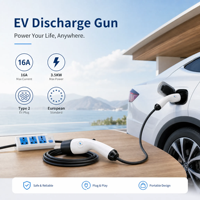 Adaptateur V2L pour véhicule électrique, adaptateur 16A norme européenne, pistolet de décharge portable pour VE avec prise