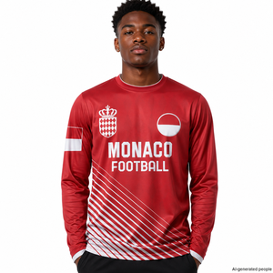 Monaco Original Football à manches longues motif d'impression personnalisé maillot d'entraînement de football à manches longues à séchage rapide T-shirts haut de course t-shirt - Product Image 1