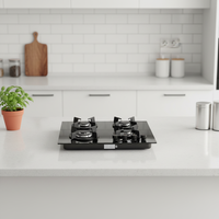 Table de cuisson à gaz en verre durable à quatre brûleurs avec allumage électronique et haute efficacité GPL pour usage domestique et commercial