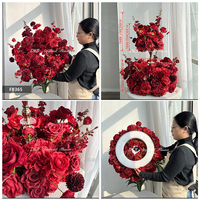 DKB Boule de fleurs artificielle de roses blanches rondes et volumineuses de haute qualité 50cm 60cm Centre de table pour décoration de mariage luxueuse