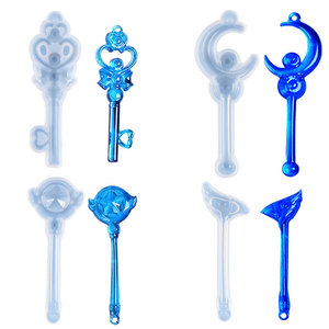 XONCHOUT Khuôn Silicon Đũa Thần Tự Làm Khuôn Nhựa Epoxy 4 Họa Tiết Thủ Công Đa Dạng <span class=keywords><strong>Sakura</strong></span> Sailor Moon Star - Product Image 1