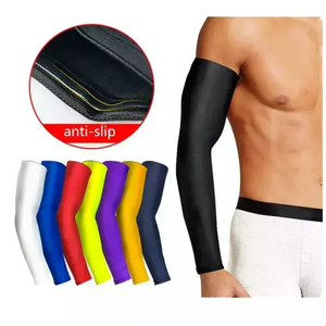Custom uomini palestra corsa gomito compressione protettiva basket <span class=keywords><strong>pallavolo</strong></span> Sport UV sole ciclismo ghiaccio seta manica fredda del braccio - Product Image 2