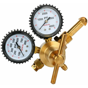 ตัวปรับแรงดันไนโตรเจนทองเหลืองราคาดี พร้อมเกจวัดคู่ 800 PSI ช่องต่อ CGA580 ตัวลดแรงดันแก๊สประสิทธิภาพสูง YN_Z ทองเหลือง Ni - Product Image 2
