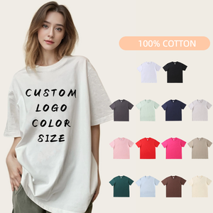 T-Shirt di Qualità in Cotone Egiziano, <span class=keywords><strong>Magliette</strong></span> Pesanti per Donna, T-Shirt Personalizzate con Stampa Serigrafica, T-Shirt Oversize di Marca per Ragazze - Product Image 3
