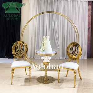 Gold Stainless Steel Metal Round Events <b>Backdrop</b> <b>Stand</b> for <b>Wedding</b> - Product Image 5