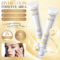 Crème pour les yeux au collagène et aux peptides de soie OEM SADOER, marque privée, 20g, anti-âge, raffermissante, réduit les pattes d'oie, produit de soin de la peau