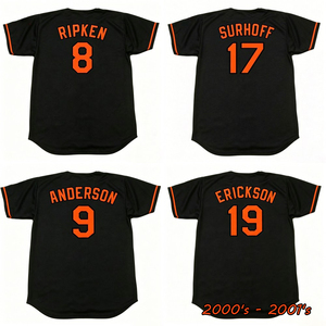 Maillot de baseball classique des années 90, cousu, tailles S-5XL, BJ SURHOFF, SCOTT <span class=keywords><strong>ERICKSON</strong></span>, BRADY ANDERSON, MIKE MUSSINA, CAL RIPKEN - Product Image 1