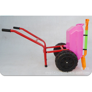 Childrens Beach Wagon With Shovel And <b>Bucket</b> <b>Plastic</b> Two Wheeled Toy For 2 To 4 Years Old Kids Outdoor Play - Product Image 2