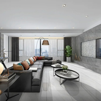 Bahan bangunan Foshan Carreaux Sol 120x60 60x120 Ubin Lantai Porselen Putih Tahan Air untuk Apartemen, Vila, Homestay & Toko