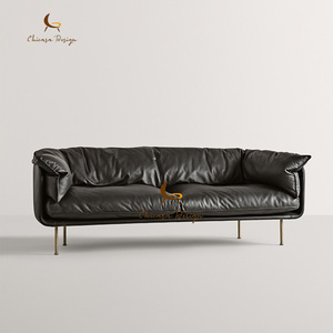 Light Luxury <b>Set</b> Furniture Living Room Combination Real <b>Leather</b> French Home European 2 <b>3</b> 4 Seat - Product Image 3