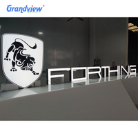 Señal de canal Led personalizada para negocios, señal iluminada LED de acero inoxidable con espejo dorado, logotipo LED 3D, señalización electrónica con letras retroiluminadas