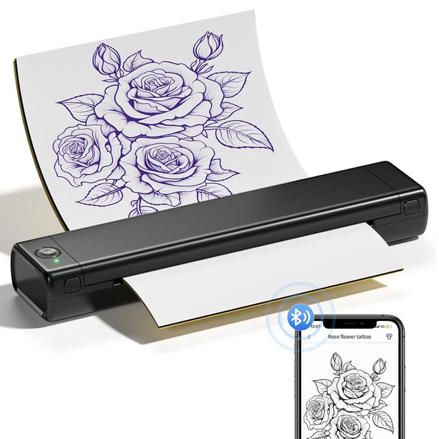 Phomemo Thermal Tattoo Stencil Printer M08F Portable Thermal A4 Size Compact Mini Printer for Mobile Phone