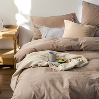 Exportation Japon |   Ensemble de literie quatre pièces en coton 100% pur de style japonais, utilisation universelle quatre saisons, housse de couette douce et respirante