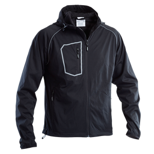 Sujete Negro Talla M (48-50) CHAQUETA SOFTSHELL con herramienta de torneado de capucha - Product Image 1