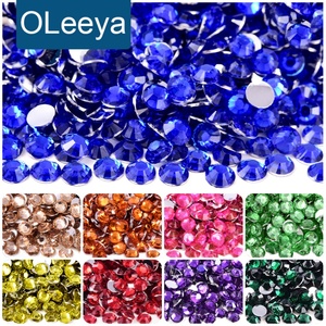 OLeeya Factory Vente en gros SS6-SS30 Strass en résine gelée à dos plat non thermocollants pour Nail Art et DIY - Product Image 1