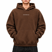 Sweat à capuche marron personnalisé avec logo pour hommes et femmes, coupe oversize, en molleton de coton, style streetwear, OEM, faible MOQ, marque privée, motif graphique
