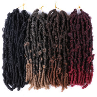 Perruque de cheveux synthétiques pour femmes, style européen-américain, 14 pouces, longueur moyenne, bouclée en forme de papillon, tressée au crochet, style sexy