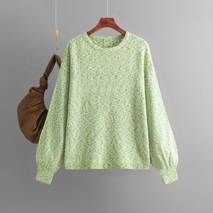 Nuova Moda Europea e Americana Autunno Inverno 2025: Maglione Pullover Lavorato a <span class=keywords><strong>Maglia</strong></span> a Collo Tondo, Vestibilità Ampia, Tinta Unita per Donna - Product Image 4